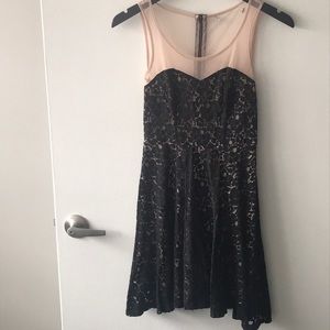 EUC Nude and Lace Sheer Top Sleeveless Dress XS